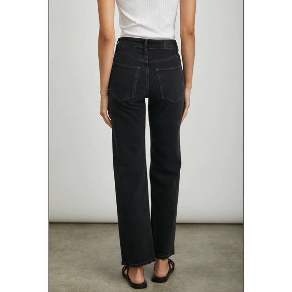 RAILS Womens The Topanga Straight Leg Jeans 31 US 12 Black Stretch High Rise NWT - Picture 2 of 10